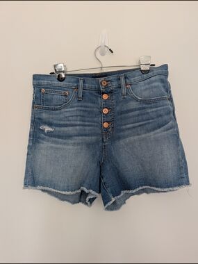 J. Crew Faded Blue Button-Fly Denim Shorts